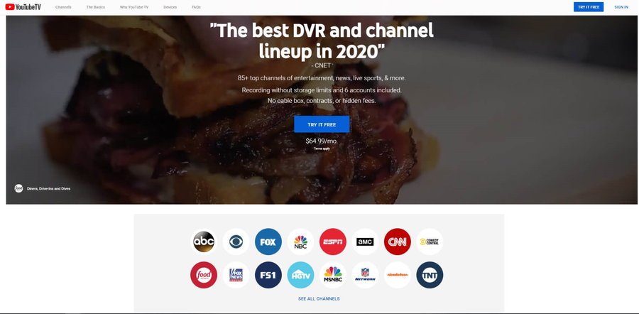 youtubeTV screenshots